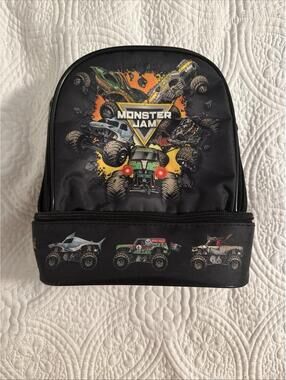 Monster Jam Grave Digger Megalodon Pirate's Curse Dual Compartment Lunch Box Bag